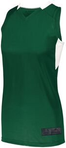 Augusta Sportswear 1732 - Ladies Step Back Basketball Jersey Dark Green/White