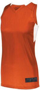 Augusta Sportswear 1732 - Ladies Step Back Basketball Jersey Orange/White