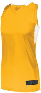 Augusta Sportswear 1732 - Ladies Step Back Basketball Jersey Gold/White