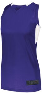Augusta Sportswear 1732 - Ladies Step Back Basketball Jersey Purple/White