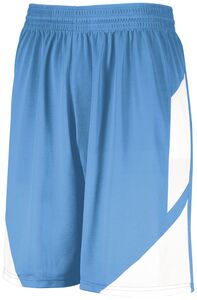 Augusta Sportswear 1734 - Youth Step Back Basketball Shorts Columbia Blue/White