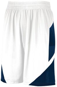 Augusta Sportswear 1734 - Youth Step Back Basketball Shorts White/Navy