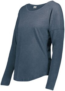 Augusta Sportswear 3077 - Ladies Lux Tri Blend Long Sleeve Tee Storm Heather