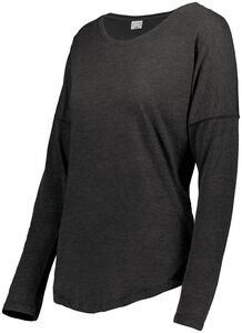 Augusta Sportswear 3077 - Ladies Lux Tri Blend Long Sleeve Tee Black Heather
