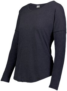 Augusta Sportswear 3077 - Ladies Lux Tri Blend Long Sleeve Tee Navy Heather