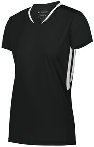Augusta Sportswear 1682 - Ladies Full Force Short Sleeve Jersey Black/White
