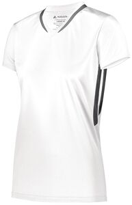 Augusta Sportswear 1682 - Ladies Full Force Short Sleeve Jersey White/Graphite