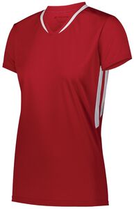 Augusta Sportswear 1683 - Girls Full Force Short Sleeve Jersey  Scarlet/White