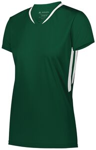Augusta Sportswear 1683 - Girls Full Force Short Sleeve Jersey  Dark Green/White