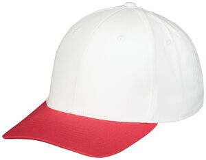 Augusta Sportswear 6252 - Youth Rally Cotton Twill Cap White/Scarlet