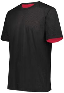 Augusta Sportswear 1602 - Short Sleeve Mesh Reversible Jersey Black/Scarlet