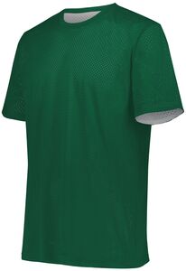 Augusta Sportswear 1603 - Youth Short Sleeve Mesh Reversible Jersey Dark Green/White
