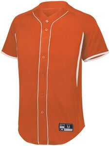 Holloway 221025 - Game7 Full Button Baseball Jersey Orange/White