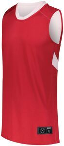 Holloway 224278 - Youth Dual Side Single Ply Basketball Jersey Scarlet/White