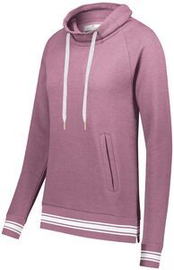 Holloway 229763 - Ladies Ivy League Funnel Neck Pullover Storm Heather/White