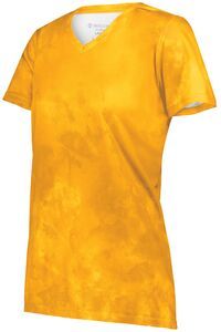 Holloway 222796 - Ladies Cotton Touch Poly Cloud Tee Gold Cloud Print