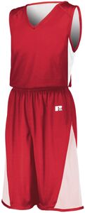 Russell 5R5DLM - Undivided Single Ply Reversible Jersey True Red/White