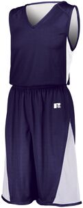 Russell 5R5DLM - Undivided Single Ply Reversible Jersey Purple/White
