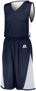 Russell 5R5DLB - Youth Undivided Single Ply Reversible Jersey Navy/White
