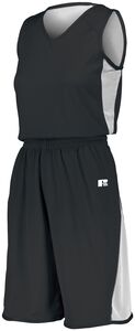 Russell 5R5DLX - Ladies Undivided Single Ply Reversible Jersey Black/White