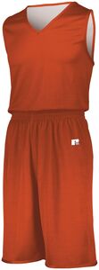 Russell 5R9DLB - Youth Undivided Solid Single Ply Reversible Jersey Burnt Orange/ White