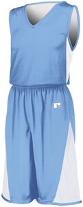 Russell 5R6DLM - Undivided Single Ply Reversible Shorts Columbia Blue/White