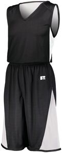 Russell 5R6DLM - Undivided Single Ply Reversible Shorts Black/White