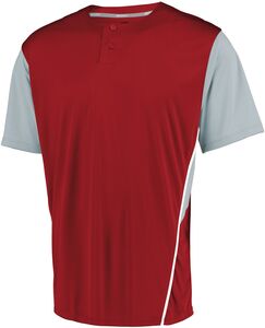Russell 3R6X2B - Youth Two Button Placket Jersey True Red/Baseball Grey
