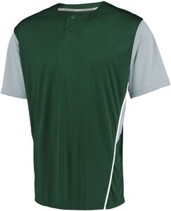 Russell 3R6X2B - Youth Two Button Placket Jersey Dark Green/Baseball Grey