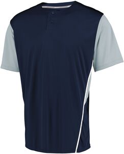 Russell 3R6X2B - Youth Two Button Placket Jersey Navy/Baseball Grey