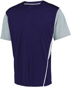 Russell 3R6X2B - Youth Two Button Placket Jersey Purple/Baseball Grey