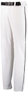 Russell 233L2B - Youth Open Bottom Piped Baseball Pant White/Black
