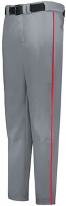 Russell R14DBB - Youth Piped Change Up Baseball Pant Baseball Grey/True Red