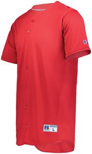 Russell 235JMM - Five Tool Full Button Front Baseball Jersey True Red