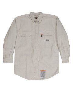 Berne FRSH21 - Men's Flame-Resistant Down Plaid Work Shirt Khaki