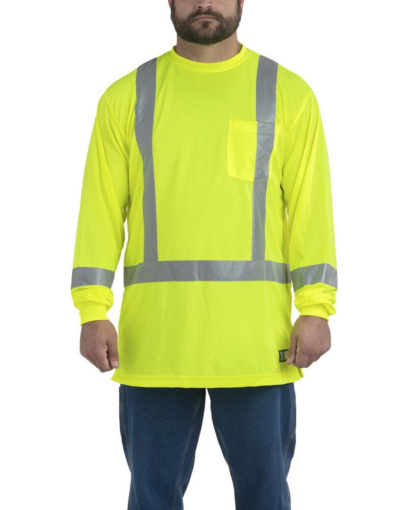 Berne HVK013 - Men's Hi-Vis Class 3 Performance Long Sleeve Pocket T-Shirt