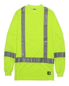 Berne HVK013T - Men's Tall Hi-Vis Class 3 Performance Long Sleeve T-Shirt Yellow