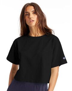 Champion T453W - Ladies Cropped Heritage T-Shirt Black