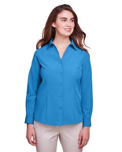 UltraClub UC500W - Ladies Bradley Performance Woven Shirt Pacific Blue