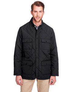 UltraClub UC708 - Men's Dawson Quilted Hacking Jacket Black