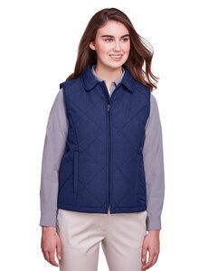 UltraClub UC709W - Ladies Dawson Quilted Hacking Vest Navy