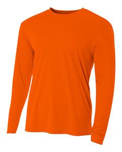 A4 N3165 - Long Sleeve Cooling Performance Crew Shirt Safety Orange