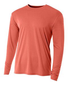 A4 N3165 - Long Sleeve Cooling Performance Crew Shirt Coral