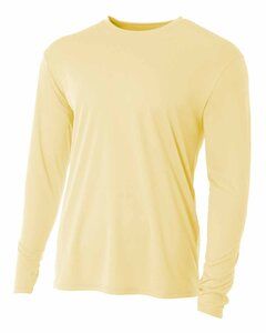 A4 N3165 - Long Sleeve Cooling Performance Crew Shirt Light Yellow