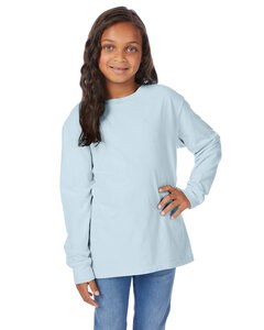 ComfortWash by Hanes GDH275 - Youth Crew Long-Sleeve T-Shirt Soothing Blue