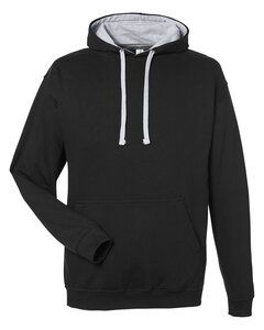 Just Hoods By AWDis JHA003 - Adult 80/20 Midweight Varsity Contrast Hooded Sweatshirt Jet Blk/Hth Gry