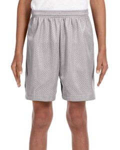 A4 NB5301 - Youth 6" Inseam Lined Tricot Mesh Shorts Silver
