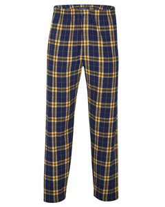 Boxercraft BM6624 - Men's Harley Flannel Pant with Pockets Navy/Gold Plaid