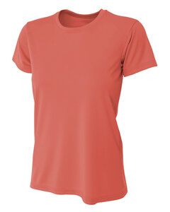 A4 NW3201 - Ladies Shorts Sleeve Cooling Performance Crew Shirt Coral