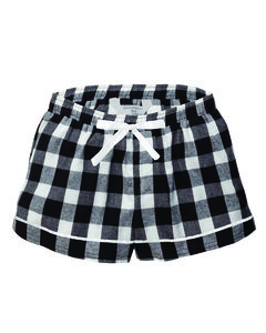 Boxercraft BW6501 - Ladies Flannel Short Blk/Wht Bff Pld